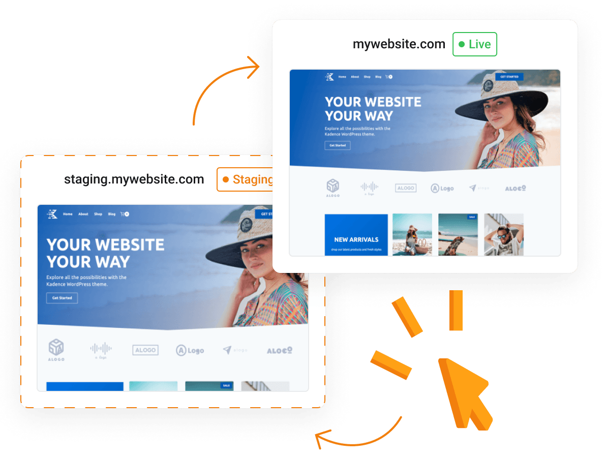 One-click WordPress staging environment